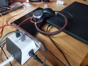 Multiple devices charging with AnthroDesk Power Station (Photo #2)